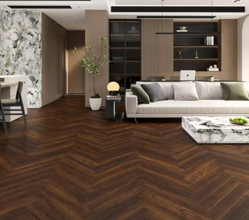American Walnut Herringbone 12mm laminate flooring